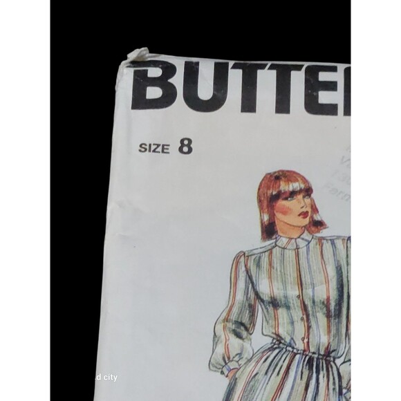 Vintage Misses Loose Fitting Dress Pattern Evan Picone Butterick 3708 Cut Size 8 - Picture 2 of 5